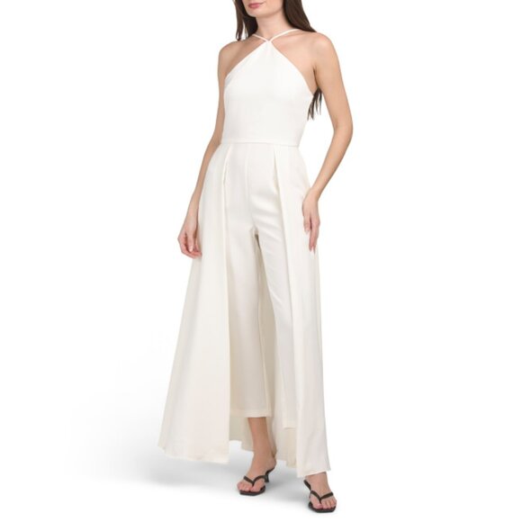 JULIA JORDAN Ivory Sleeveless Jumpsuit With Skirt